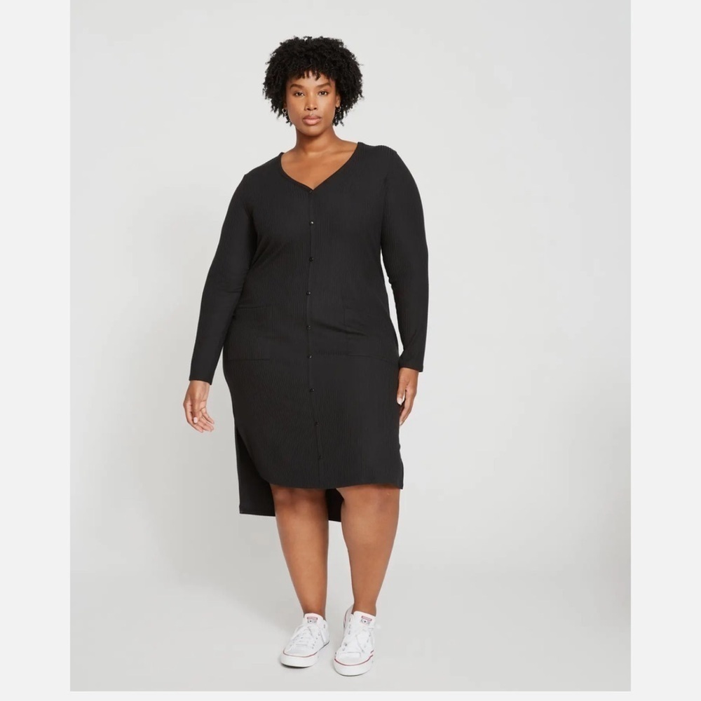 Universal Standard Sz XS 10-12 Ribbed Cardigan Sweater Dress